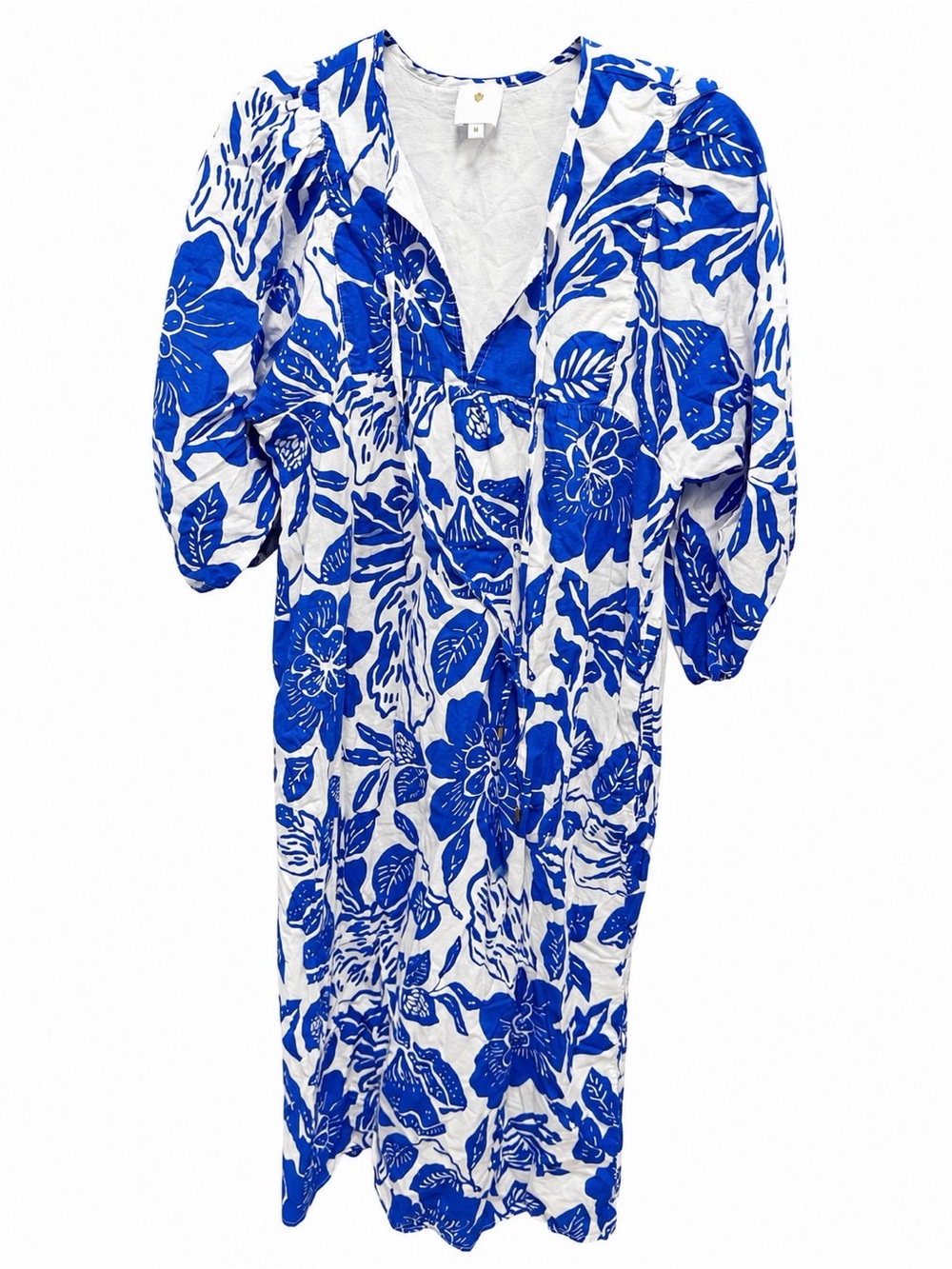 Blue and White Floral Maxi Dress – Women